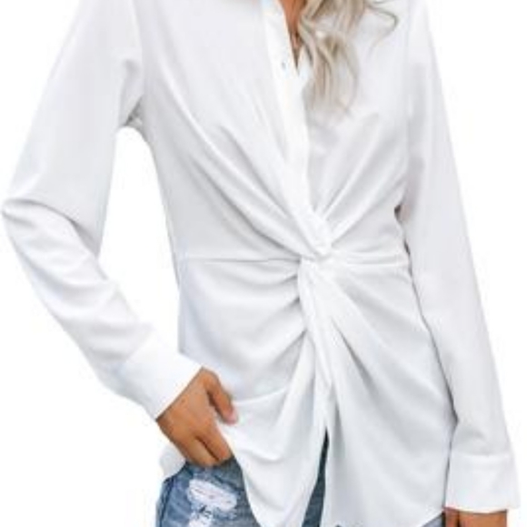 Twisted button down blouse - Picture 1 of 1